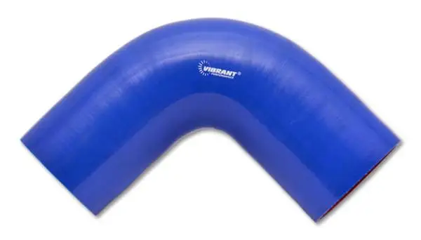 Vibrant 4 Ply Reinforced Silicone Elbow Connector - 2.5in I.D. - 90 deg. Elbow (BLUE) image 2