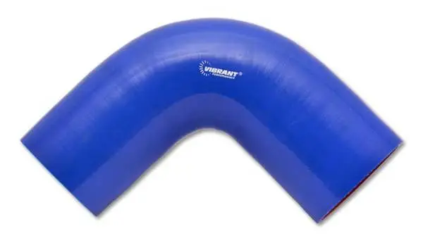 Vibrant 4 Ply Reinforced Silicone Elbow Connector - 2.5in I.D. - 90 deg. Elbow (BLUE) image 3