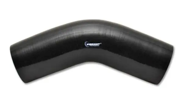 Vibrant 4 Ply Reinforced Silicone Elbow Connector - 4.5in I.D. - 45 deg. Elbow (BLACK) thumbnail 2