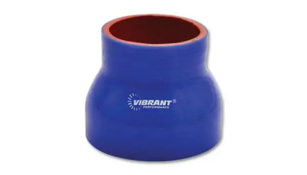 Vibrant 4 Ply Reinforced Silicone Transition Connector - 2in I.D. x 2.5in I.D. x 3in long (BLUE) thumbnail 2
