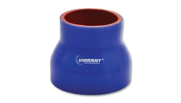 Vibrant 4 Ply Reinforced Silicone Transition Connector - 2in I.D. x 2.5in I.D. x 3in long (BLUE) thumbnail 3