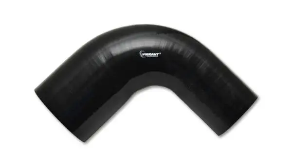 Vibrant 4 Ply Reinforced Silicone 90 degree Transition Elbow 2in I.D. x 2.5in I.D. 90 deg. Elbow BLK thumbnail 4
