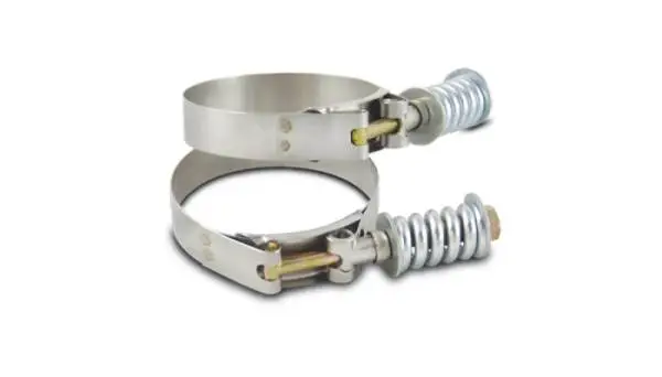 Vibrant SS T-Bolt Clamps Pack of 2 Size Range: 2.69in to 2.99in OD For use w/ 2.5in ID Coupling thumbnail 3