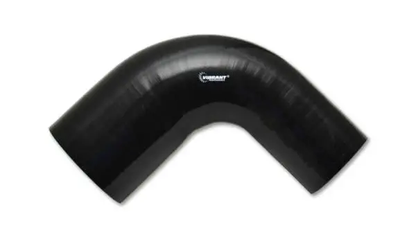Vibrant 4 Ply Reinforced Silicone 90 degree Transition Elbow - 2.75in I.D. x 3in I.D. (BLACK) thumbnail 2