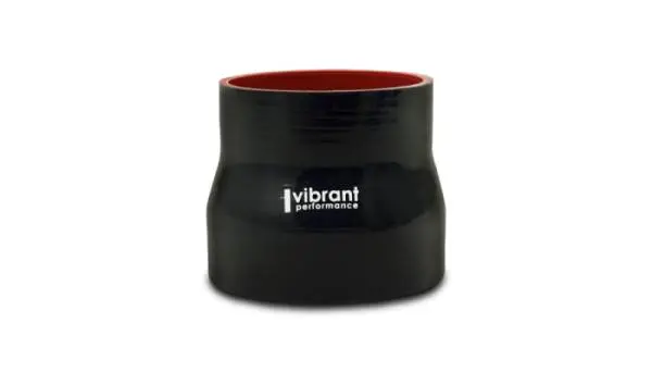 Vibrant 4 Ply Aramid Reducer Coupling 2.5in I.D. x 4in I.D. - Gloss Black thumbnail 2