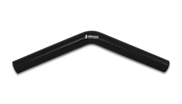 Vibrant 4 Ply Reinforced Silicone Elbow Connector - 1in ID x 8in Leg 45 Deg Elbow (BLACK) thumbnail 2