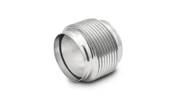 Vibrant SS Bellow Assembly w/ Solid Liner 4in inlet/outlet ID x 4in overall L Electro Polished thumbnail 3