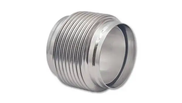Vibrant SS Bellow Assembly w/ Solid Liner 4in inlet/outlet ID x 4in overall L Electro Polished thumbnail 4