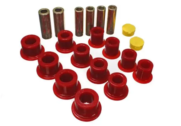 Energy Suspension 00-04 Ford Excursion 4WD / 99-04 F250/F350 4WD Red Front Leaf Spring Bushing Set thumbnail 3