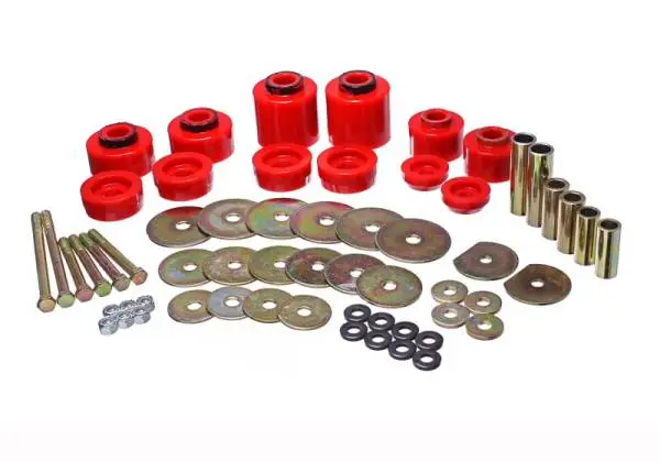 Energy Suspension 80-96 Ford F-150/250/350 Red Body Mount Set Includes Hardware image 2