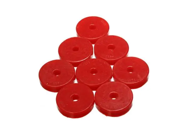 Energy Suspension Polyurethane Pad Set - 2-9/32in OD x 7/16in Hole ID x 1/2in Height - Round Red image 2