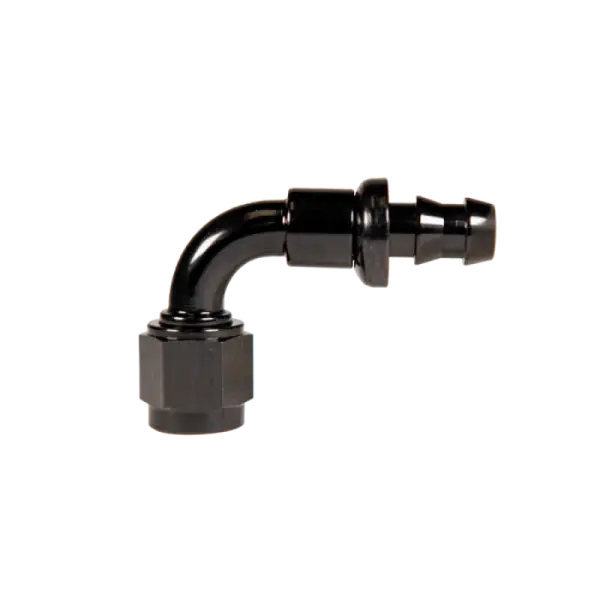 Fleece Performance Universal -6AN 90Deg to Hose Barb - Black
