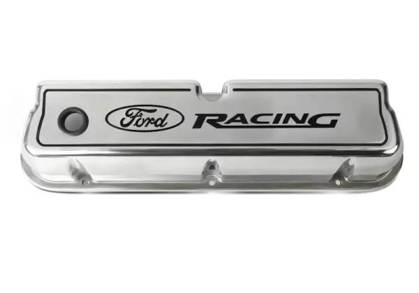 Ford Racing Logo Die-Cast Black Valve Covers Polished image 4