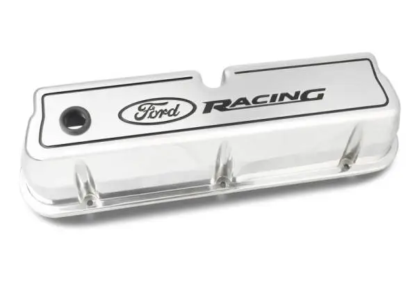 Ford Racing Logo Die-Cast Black Valve Covers Polished image 8