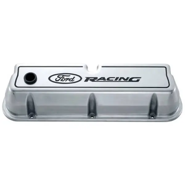 Ford Racing Logo Die-Cast Black Valve Covers Polished image 13