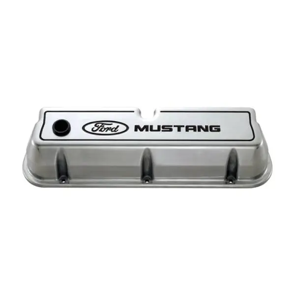 Ford Racing Ford 289/302/351W Die-Cast Valve Covers - Polished w/Black Logo image 2