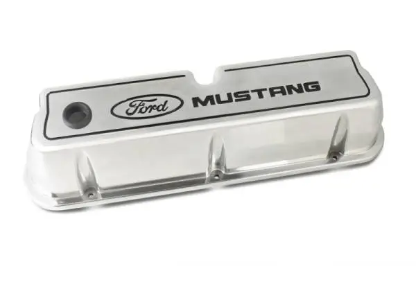 Ford Racing Ford 289/302/351W Die-Cast Valve Covers - Polished w/Black Logo image 3