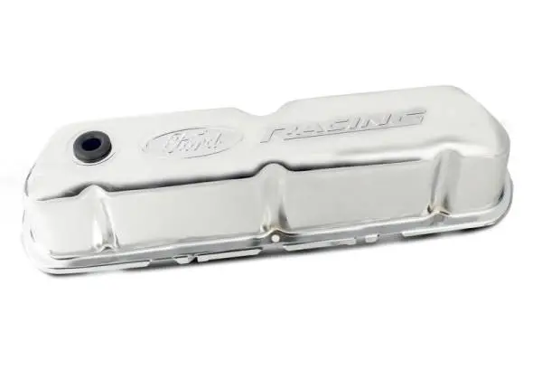 Ford Racing Embosses Logo Stamped Steel Valve Cover Chrome thumbnail 8