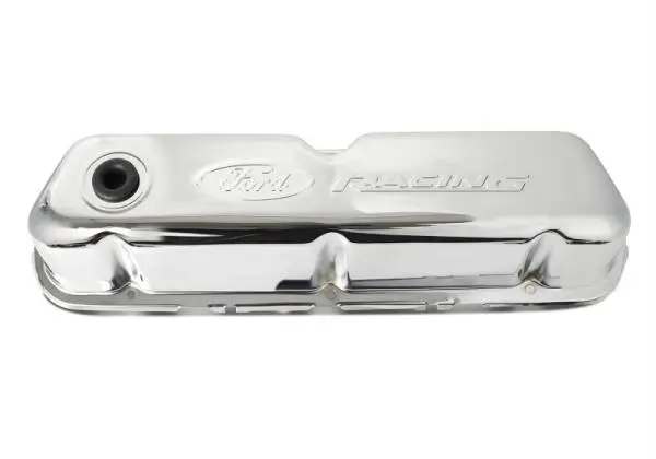 Ford Racing Embosses Logo Stamped Steel Valve Cover Chrome thumbnail 9