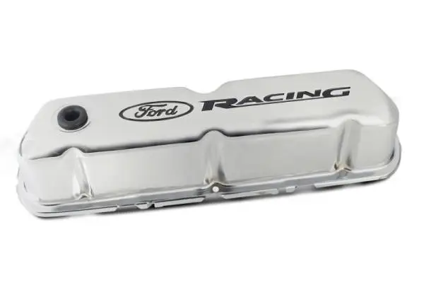 Ford Racing Logo Stamped Steel Valve Covers - Chrome thumbnail 8