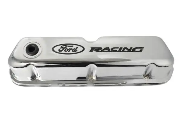 Ford Racing Logo Stamped Steel Valve Covers - Chrome thumbnail 9