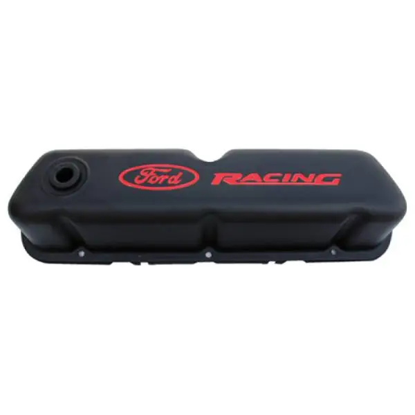 Ford Racing Logo Stamped Steel Black Satin Valve Covers Black Crinkle thumbnail 9