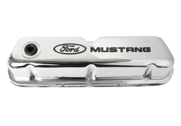 Ford Racing Ford Mustang Logo Stamped Steel Chrome Valve Covers thumbnail 9