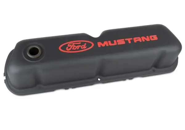 Ford Mustang Logo Black Crinkle Valve Cover thumbnail 7