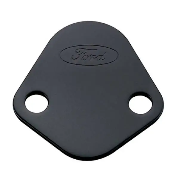 Ford Racing Fuel Pump Block Off Plate - Black Crinkle Finish w/ Ford Oval thumbnail 8