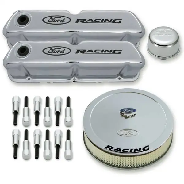 Ford Racing Complete Dress Up Kit Chrome Finish w/Black Emblems thumbnail 2