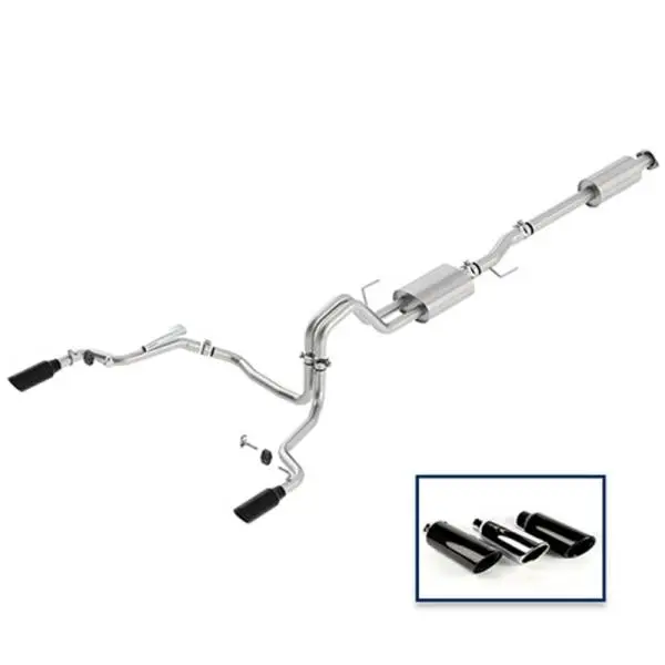 Ford Racing 15-18 F-150 5.0L Cat-Back Sport Exhaust System - Rear Exit Black Chrome Tips thumbnail 3