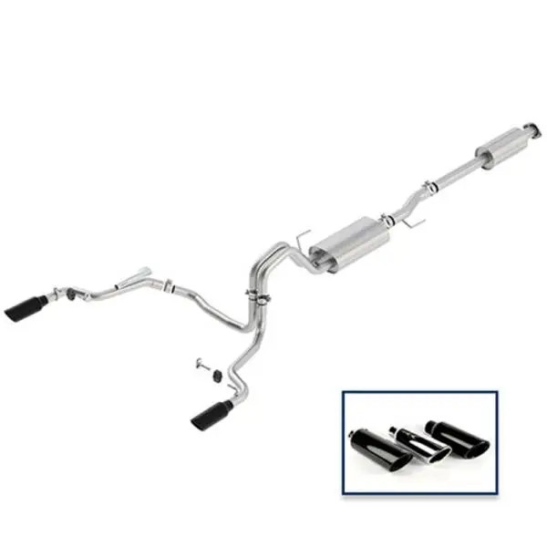 Ford Racing 15-18 F-150 5.0L Cat-Back Touring Exhaust System - Rear Exit Black Chrome Tips thumbnail 2