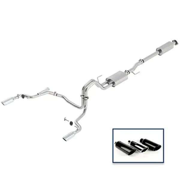 Ford Racing 15-18 F-150 5.0L Cat-Back Touring Exhaust System - Rear Exit Chrome Tips thumbnail 2