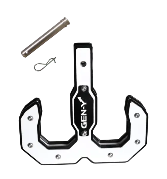 Gen-Y Hulk 2.0 16K Tow Hook 2in Shank w/GH-099 Pin/GH-011 Clip - Black/White thumbnail 2