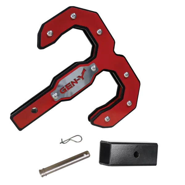 Gen-Y Hulk 2.0 16K Tow Hook 2in Shank w/GH-009 Reducer Sleeve/GH-099 Pin/GH-011 Clip - Black/Red thumbnail 2
