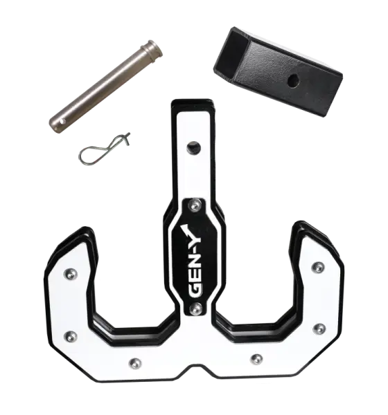 Gen-Y Hulk 2.0 16K Tow Hook 2in Shank w/GH-009 Reducer Sleeve/GH-099 Pin/GH-011 Clip - Black/White thumbnail 2