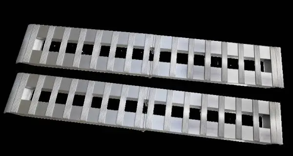 Gen-Y Heavy-Duty 8ft Aluminum Foldable Loading Ramps 15in x 96in 3K Capacity Per Ramp - Pair