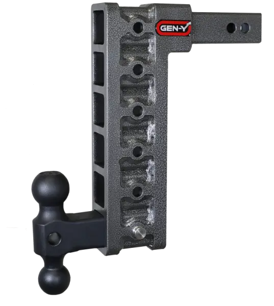 Gen-Y Mega Duty 2in Shank 12.5in Drop 10K Hitch w/Dual-Ball (Use w/Stabilizer Kit GH-0100)
