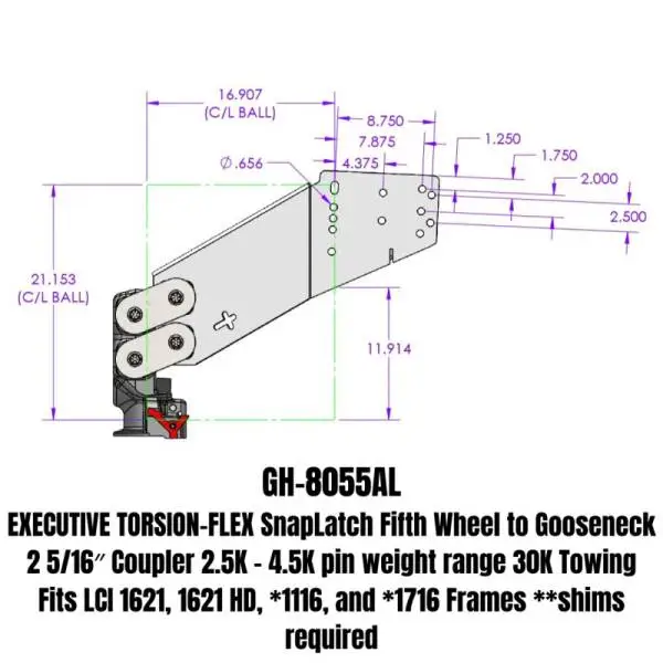 Gen-Y Executive Torsion-Flex Auto Latch 5th Wheel to Gooseneck 2-5/16in Coupler (2.5K-4.5K PW) thumbnail 2