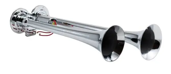 Kleinn Chrome Dual Horn/ 15In/12.25In - Chrome-Plated Zinc Alloy image 2