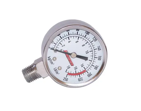 Kleinn Stem Mount Analog Chrome-Plated Air Gauge/ 0-250 PSI - 1/4In M NPT Inlet image 2