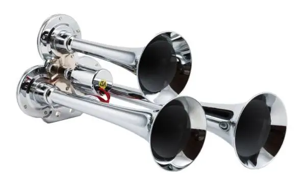 Kleinn Chrome Triple Horn/ 12.5In/10In/7.5In - Chrome-Plated Zinc Alloy image 2