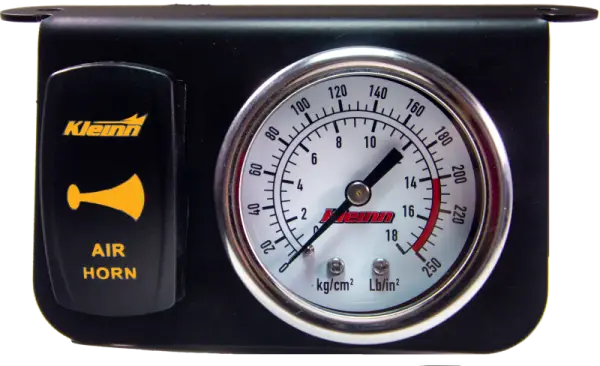 Kleinn Panel Mounted 160 PSI Gauge w/ an Illuminated AMBER Momentary Rocker Switch