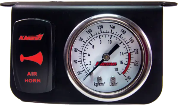Kleinn Panel Mounted 160 PSI Gauge w/ an Illuminated RED Momentary Rocker Switch
