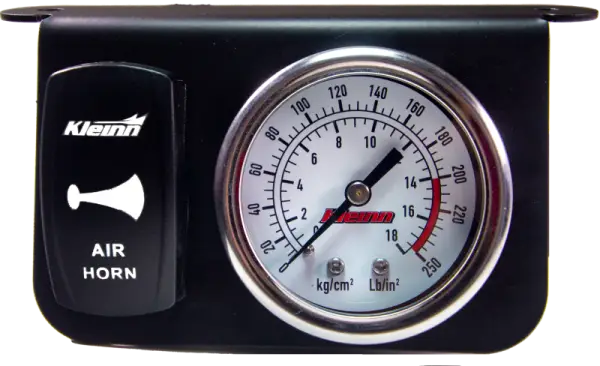 Kleinn Panel Mounted 160 PSI Gauge w/ an Illuminated WHITE Momentary Rocker Switch