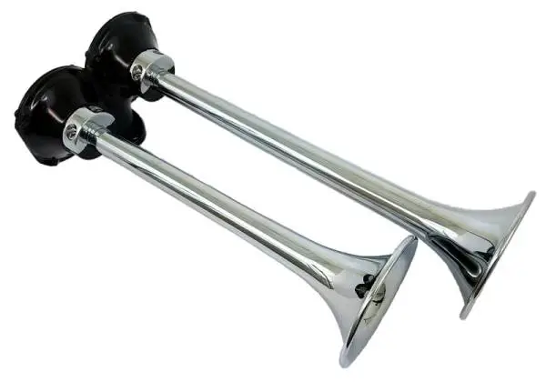 Kleinn Chrome Roof Mount Dual Horn/ 13.5In/11.5In - Chrome-Plated Spun Copper