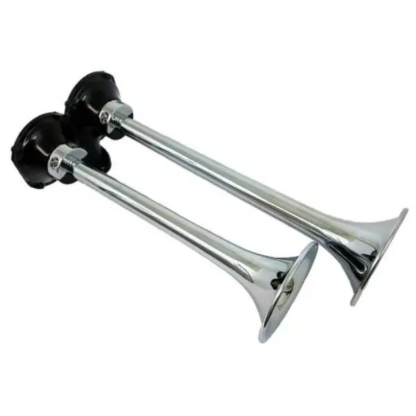 Kleinn Chrome Roof Mount Dual Horn/ 13.5In/11.5In - Chrome-Plated Spun Copper image 2