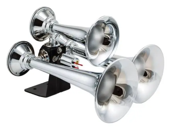 Kleinn Chrome Triple Horn/ 13.5In/11.75In/8.5In- Chrome-Plated High Impact ABS image 2