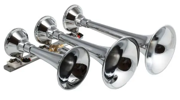 Kleinn Chrome Triple Horn/ 14.75In/ 13In/9.5In - Chrome-Plated Spun Copper image 2