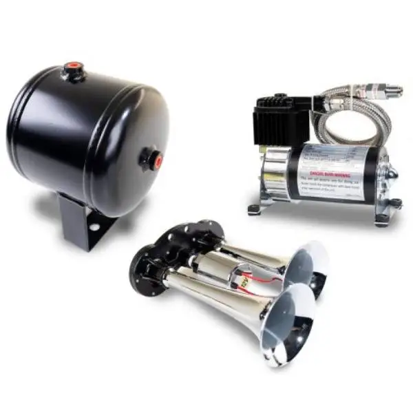 Kleinn Dual Chrome Horn Kit w/ 120 PSI Air Compressor / 0.5 gal Air Tank image 2